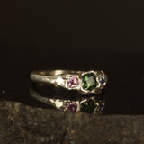 Melted teal sapphire ring Size: 4.5 / I