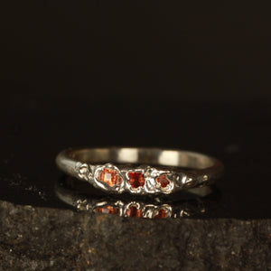 Orange sapphire melted ring- Size 7 / O