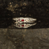 Melted ruby and light pink sapphire ring Size: 6