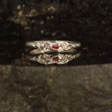 Melted ruby and light pink sapphire ring Size: 6