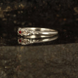 Melted ruby and light pink sapphire ring Size: 6