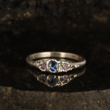 Melted blue sapphire ring Size: 8 / Q