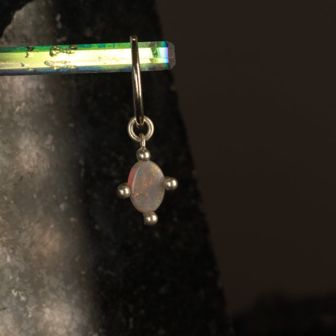 Opal hanging hoop - Orange