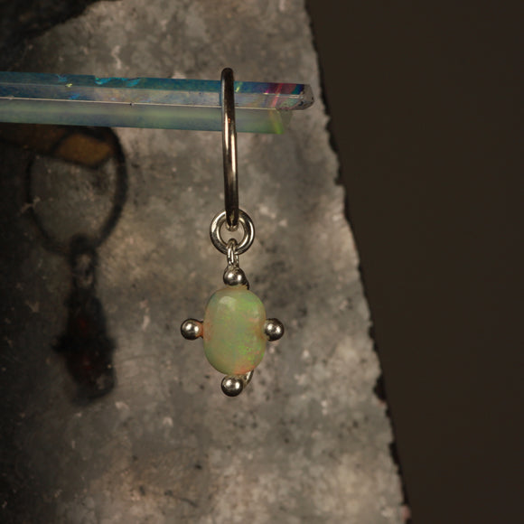 Green Opal hanging hoop