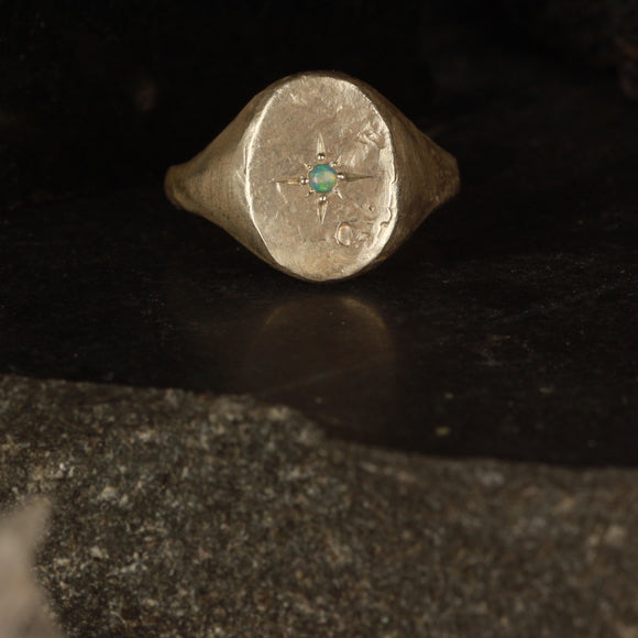 Opal signet ring - Size 8 / Q