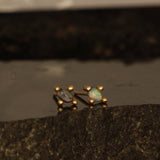 Devil and angel influence opal stud earrings