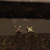 Devil and angel influence opal stud earrings