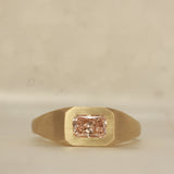 Pink radiant cut signet