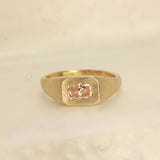 Pink radiant cut signet