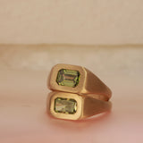 Green radiant cut signet