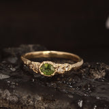 green sapphire diamond ring