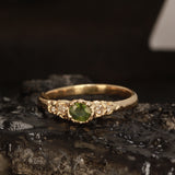 green sapphire diamond ring