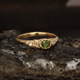 green sapphire diamond ring