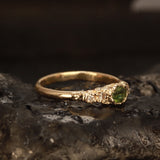 green sapphire diamond ring
