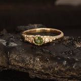 green sapphire diamond ring
