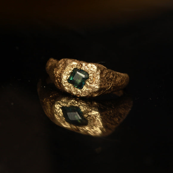 Teal sapphire sandcast - Size 5