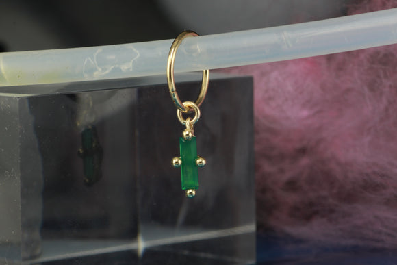 dyed agate 9k gold earring
