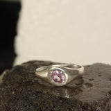 Lab grown pink sapphire ring
