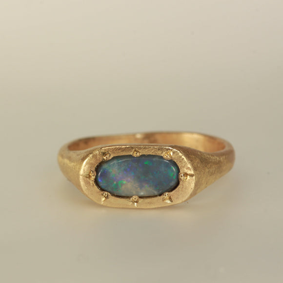 Opal sky ring