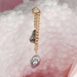 Sliding pearl earring - black tahitian pearls - one off