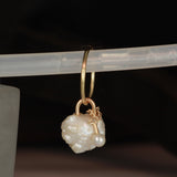 White Pearl earring (with mini pearl keyring)