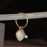 White Pearl earring (with mini pearl keyring)