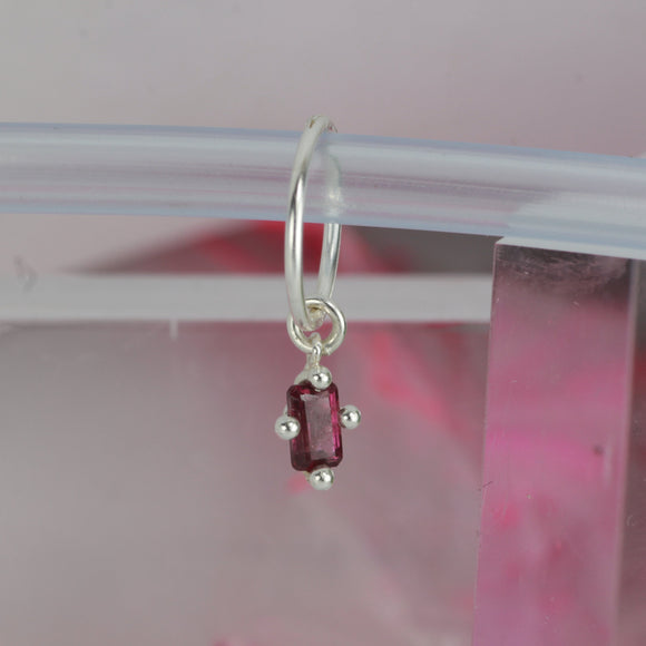 Rhodite garnet hanging hoop