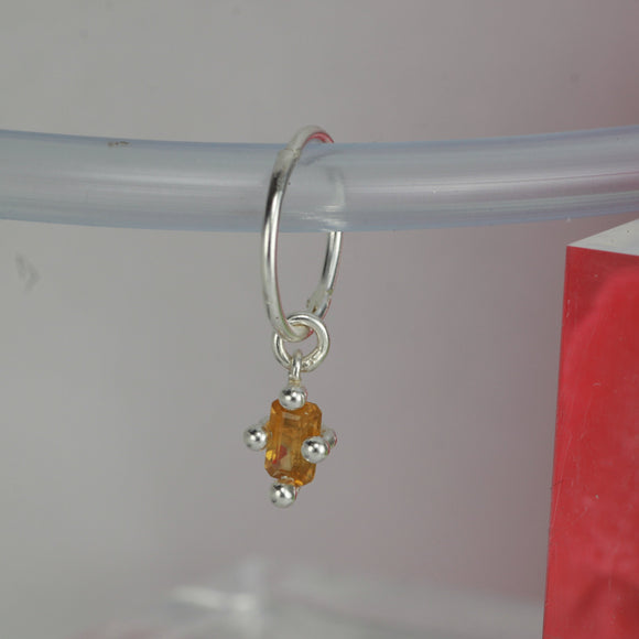 citrine hanging hoop