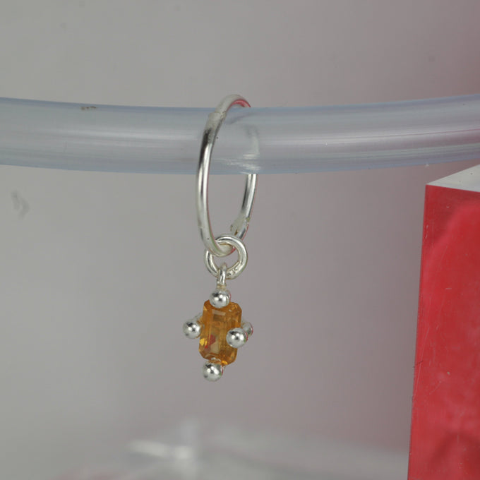 citrine hanging hoop