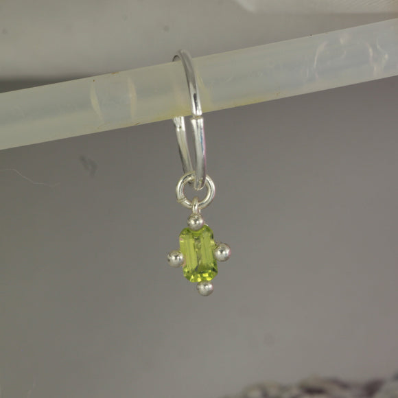 Peridot hanging hoop