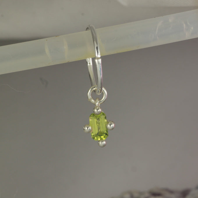 Peridot hanging hoop