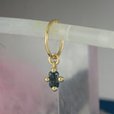london blue topaz hanging hoop