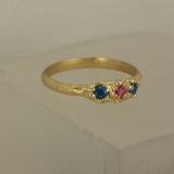 blue pink melt Ring size 4.25