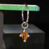 lab yellow sapphire hanging hoop silver