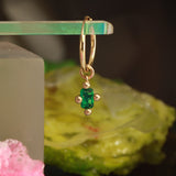 Lab Emerald hanging hoop