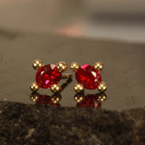 lab grown ruby studs