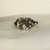 oxidised and enameled signet