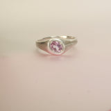 Lab grown pink sapphire ring